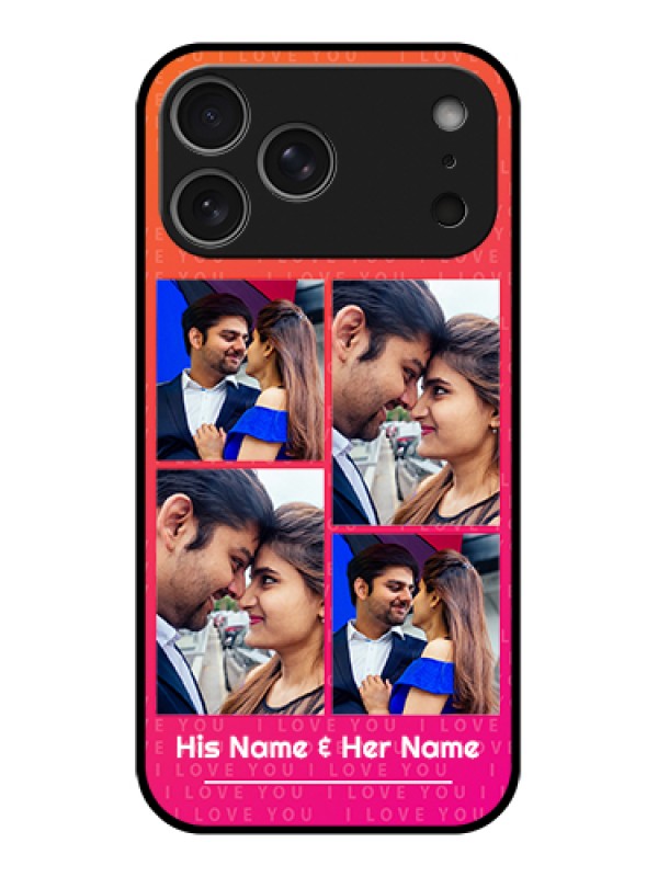 Custom Apple iPhone 17 Pro Max Custom Glass Phone Case - I Love You Pink Design