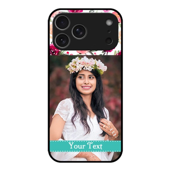 Apple iPhone 17 Pro Max Custom Glass Phone Case - Water Colors Floral Design