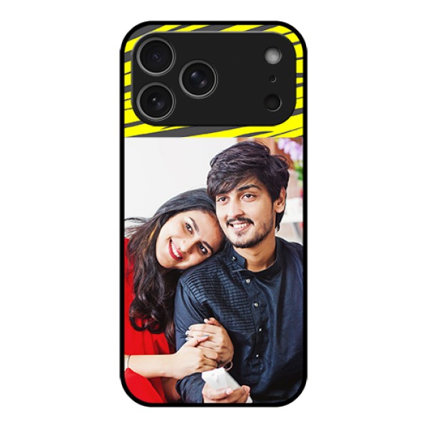 Apple iPhone 17 Pro Max Custom Glass Phone Case - Yellow Abstract Design Apple iPhone 17 Pro Max Custom Glass Phone Case - Yellow Abstract Design