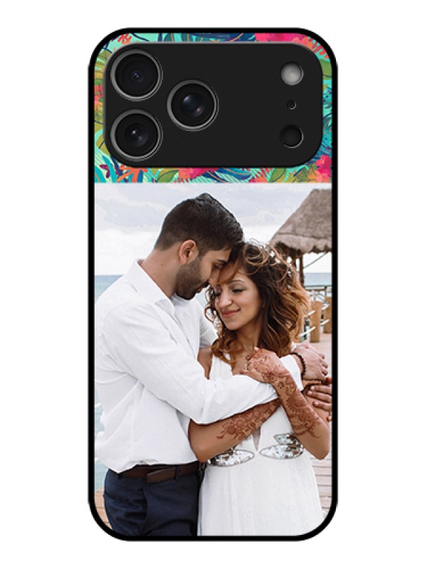 Custom Apple iPhone 17 Pro Max Custom Glass Phone Case - Watercolor Floral Design