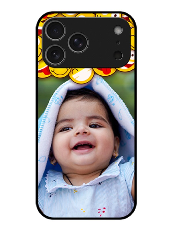 Custom Apple iPhone 17 Pro Max Custom Glass Phone Case - With Smiley Emoji Design