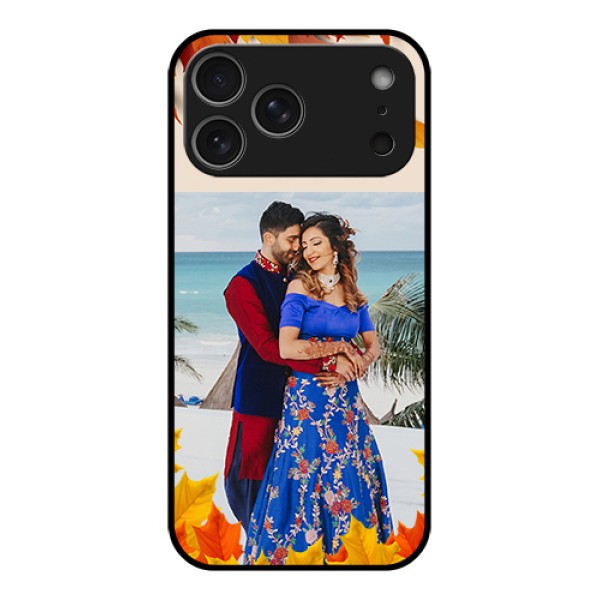 Apple iPhone 17 Pro Max Custom Glass Phone Case - Autumn Maple Leaves Design Apple iPhone 17 Pro Max Custom Glass Phone Case - Autumn Maple Leaves Design