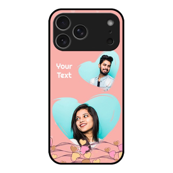 Apple iPhone 17 Pro Max Custom Glass Phone Case - Love Doodle Design Apple iPhone 17 Pro Max Custom Glass Phone Case - Love Doodle Design