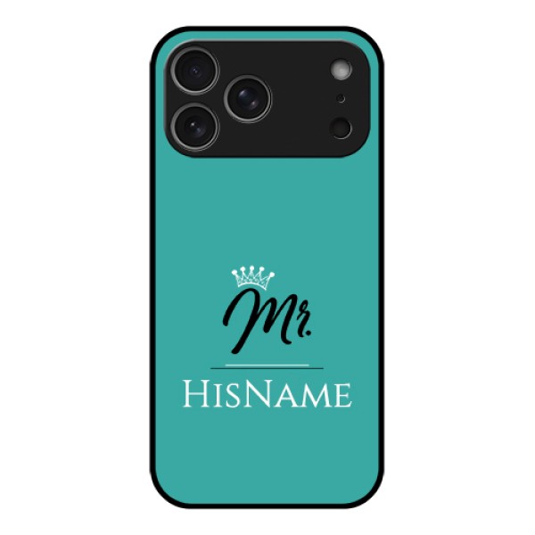 Apple iPhone 17 Pro Max Custom Glass Phone Case - Mr With Name Design Apple iPhone 17 Pro Max Custom Glass Phone Case - Mr With Name Design