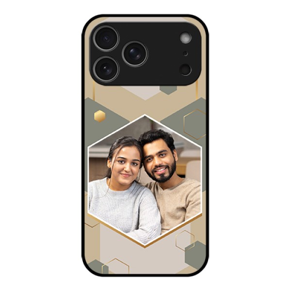 Apple iPhone 17 Pro Max Custom Glass Phone Case - Stylish Hexagon Pattern Design Apple iPhone 17 Pro Max Custom Glass Phone Case - Stylish Hexagon Pattern Design