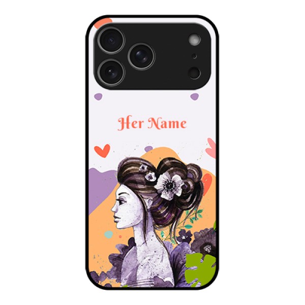 Apple iPhone 17 Pro Max Custom Glass Phone Case - Woman And Nature Design