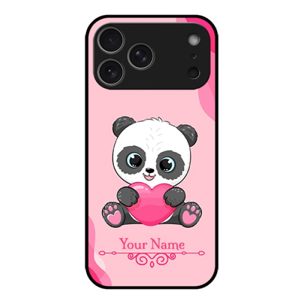 Apple iPhone 17 Pro Max Custom Glass Phone Case - Cute Panda Design Apple iPhone 17 Pro Max Custom Glass Phone Case - Cute Panda Design