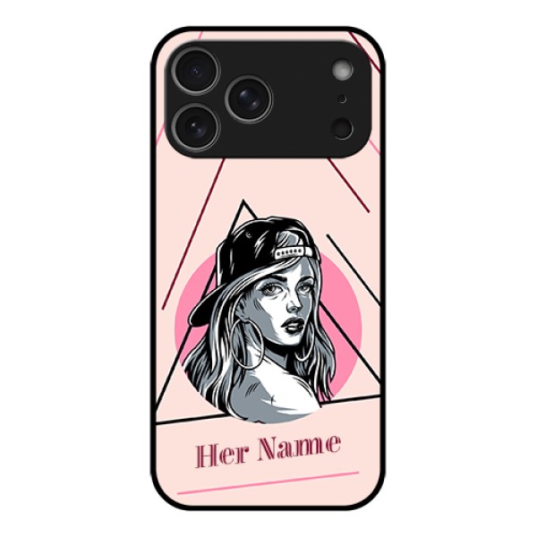Apple iPhone 17 Pro Max Custom Glass Phone Case - Rockstar Girl Design Apple iPhone 17 Pro Max Custom Glass Phone Case - Rockstar Girl Design