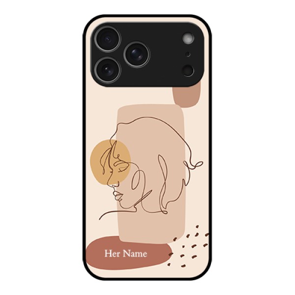 Apple iPhone 17 Pro Max Custom Glass Phone Case - Calm Woman Line Art Design