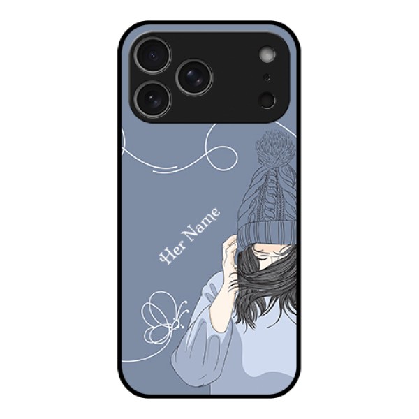 Apple iPhone 17 Pro Max Custom Glass Phone Case - Girl In Winter Outfit Design