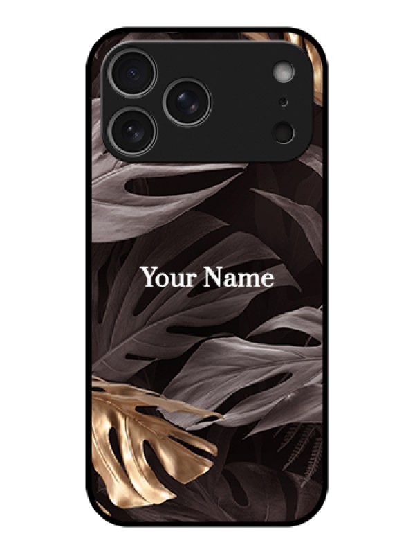 Custom Apple iPhone 17 Pro Max Custom Glass Phone Case - Wild Leaves Digital Paint Design