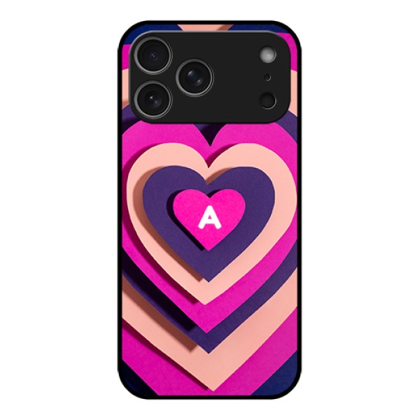 Apple iPhone 17 Pro Max Custom Glass Phone Case - Cute Heart Pattern Design Apple iPhone 17 Pro Max Custom Glass Phone Case - Cute Heart Pattern Design