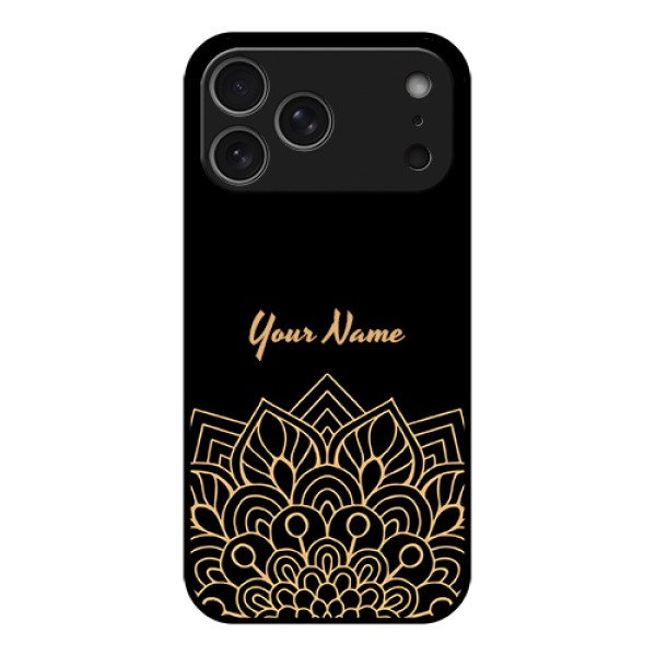 Apple iPhone 17 Pro Max Custom Glass Phone Case - Golden Mandala Design
