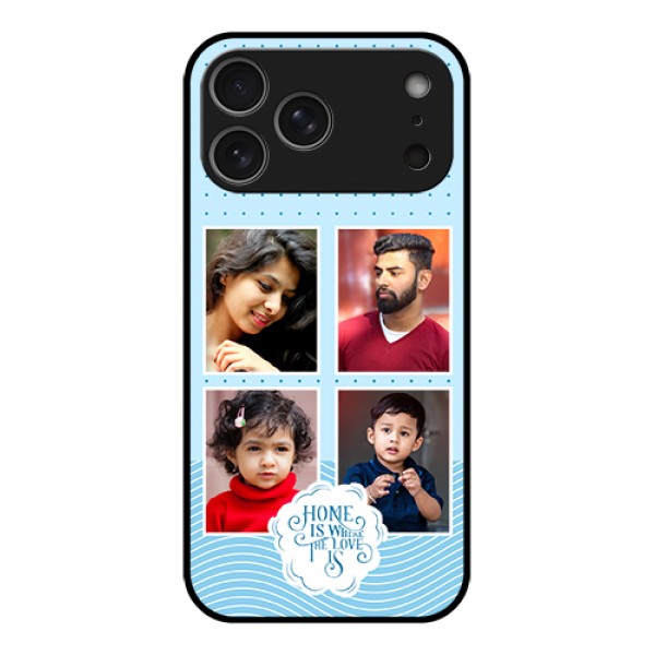 Apple iPhone 17 Pro Max Custom Glass Phone Case - Cute Love Quote With 4 Pic Upload Design Apple iPhone 17 Pro Max Custom Glass Phone Case - Cute Love Quote With 4 Pic Upload Design