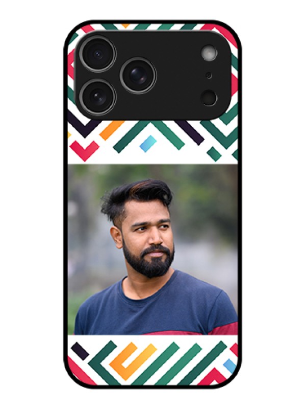 Custom Apple iPhone 17 Pro Max Custom Glass Phone Case - Colorful Maze Pattern Design