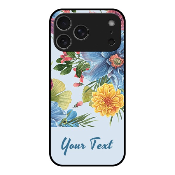 Apple iPhone 17 Pro Max Custom Glass Phone Case - Stunning Watercolored Flowers Painting Design