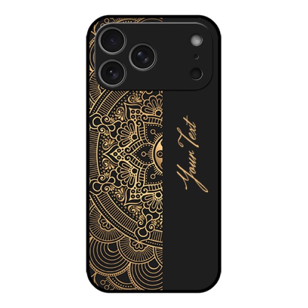 Apple iPhone 17 Pro Max Custom Glass Phone Case - Mandala Art With Custom Text Design Apple iPhone 17 Pro Max Custom Glass Phone Case - Mandala Art With Custom Text Design
