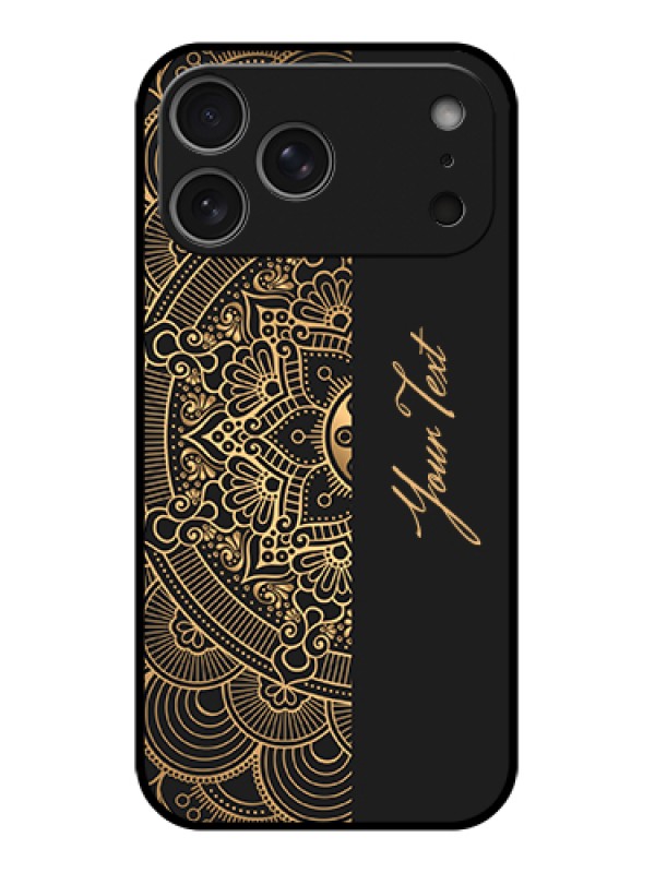 Custom Apple iPhone 17 Pro Max Custom Glass Phone Case - Mandala Art With Custom Text Design