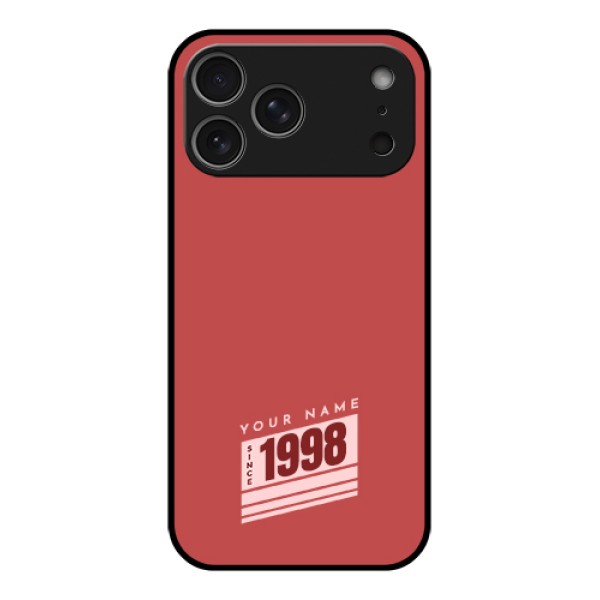 Apple iPhone 17 Pro Max Custom Glass Phone Case - Red Custom Year Of Birth Design Apple iPhone 17 Pro Max Custom Glass Phone Case - Red Custom Year Of Birth Design