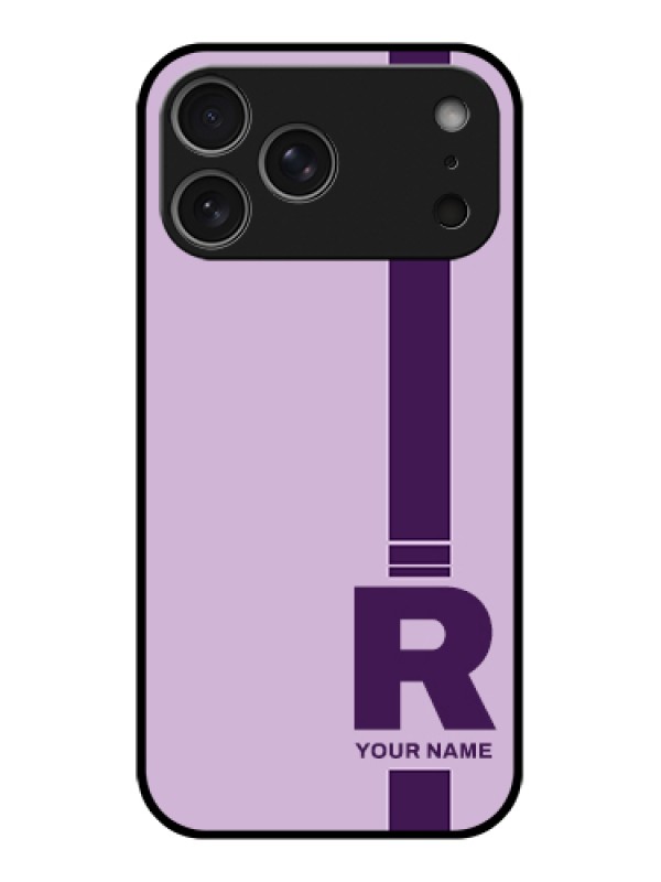 Custom Apple iPhone 17 Pro Max Custom Glass Phone Case - Simple Dual Tone Stripe With Name Design