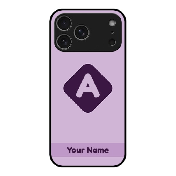 Apple iPhone 17 Pro Max Custom Glass Phone Case - Custom Letter In Curved Badge Design Apple iPhone 17 Pro Max Custom Glass Phone Case - Custom Letter In Curved Badge Design