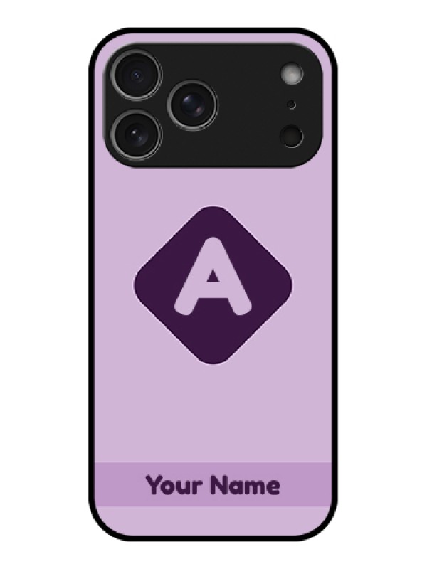 Custom Apple iPhone 17 Pro Max Custom Glass Phone Case - Custom Letter In Curved Badge Design