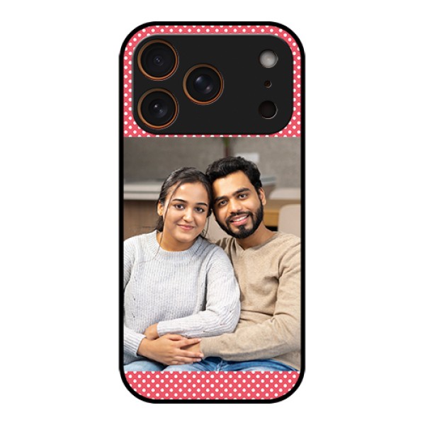 Apple iPhone 17 Pro Custom Glass Phone Case - White Dotted Design Apple iPhone 17 Pro Custom Glass Phone Case - White Dotted Design