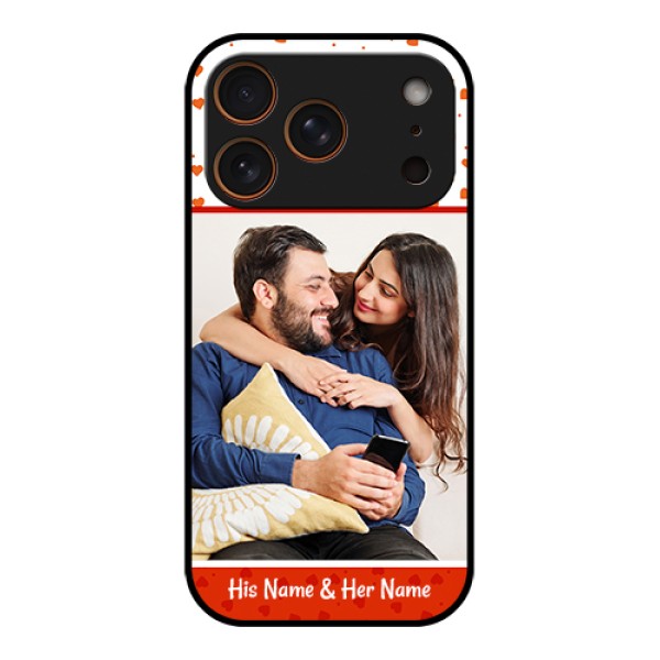 Apple iPhone 17 Pro Custom Glass Phone Case - Orange Love Symbol Design