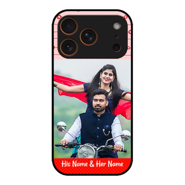 Apple iPhone 17 Pro Custom Glass Phone Case - Red Pattern Case Design Apple iPhone 17 Pro Custom Glass Phone Case - Red Pattern Case Design