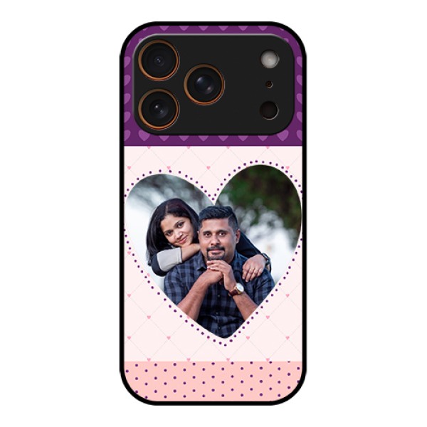 Apple iPhone 17 Pro Custom Glass Phone Case - Violet Love Dots Design