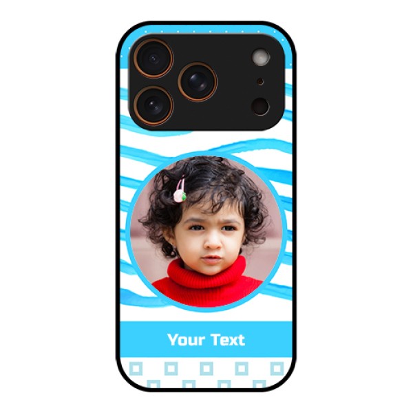 Apple iPhone 17 Pro Custom Glass Phone Case - Simple Blue Case Design
