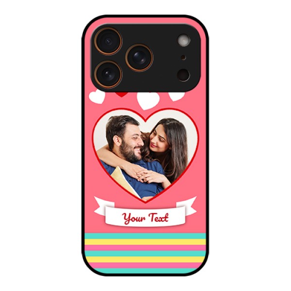 Apple iPhone 17 Pro Custom Glass Phone Case - Love Shapes Doodle Design Apple iPhone 17 Pro Custom Glass Phone Case - Love Shapes Doodle Design