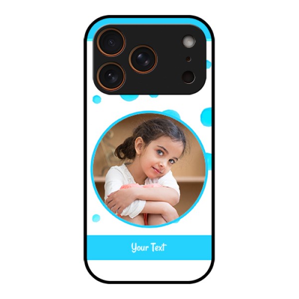 Apple iPhone 17 Pro Custom Glass Phone Case - Blue Bubbles Pattern Design Apple iPhone 17 Pro Custom Glass Phone Case - Blue Bubbles Pattern Design