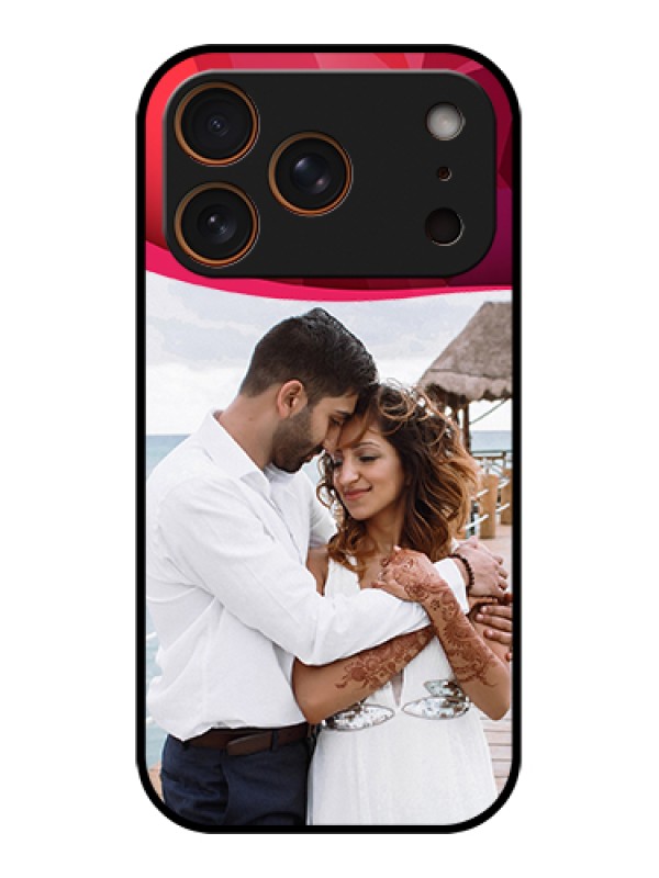 Custom Apple iPhone 17 Pro Custom Glass Phone Case - Red Abstract Design