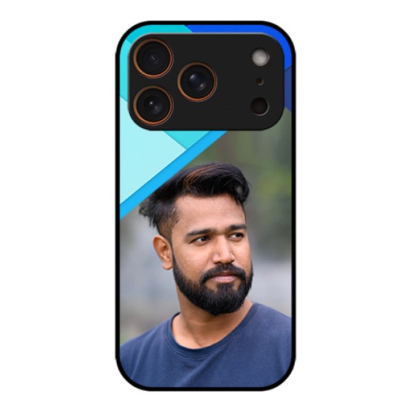 Apple iPhone 17 Pro Custom Glass Phone Case - Blue Pattern Design