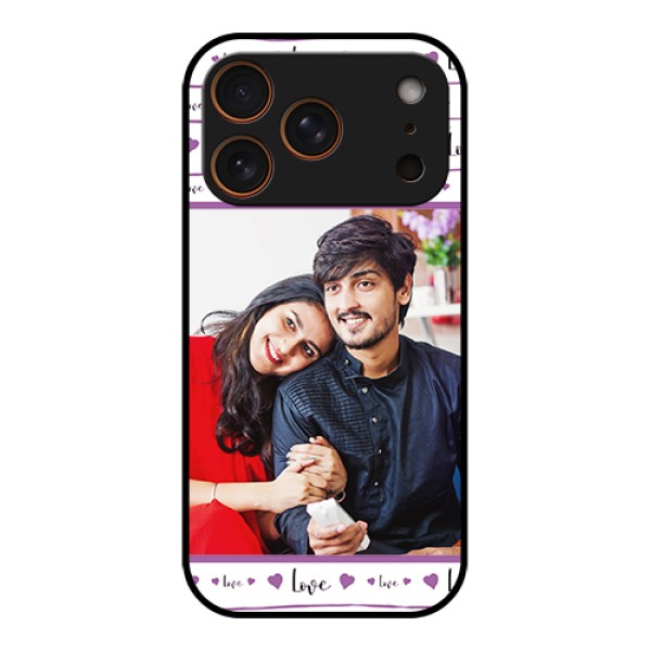 Apple iPhone 17 Pro Custom Glass Phone Case - Couples Heart Design Apple iPhone 17 Pro Custom Glass Phone Case - Couples Heart Design
