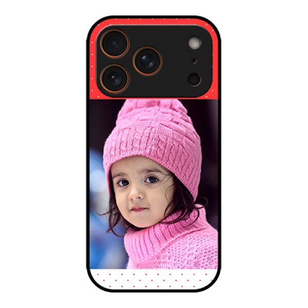 Apple iPhone 17 Pro Custom Glass Phone Case - Red Pattern Design