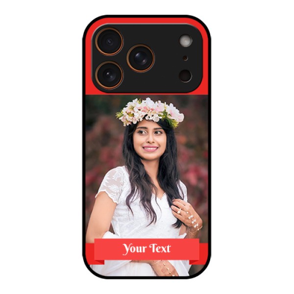 Apple iPhone 17 Pro Custom Glass Phone Case - Simple Red Color Design Apple iPhone 17 Pro Custom Glass Phone Case - Simple Red Color Design