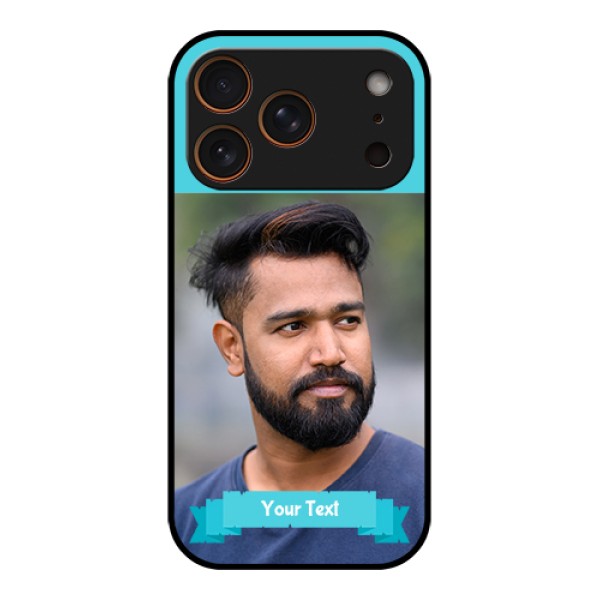 Apple iPhone 17 Pro Custom Glass Phone Case - Blue Color Design Apple iPhone 17 Pro Custom Glass Phone Case - Blue Color Design