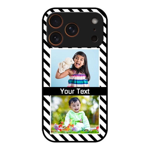 Apple iPhone 17 Pro Custom Glass Phone Case - Black And White Stripes Design Apple iPhone 17 Pro Custom Glass Phone Case - Black And White Stripes Design