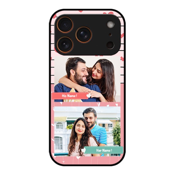 Apple iPhone 17 Pro Custom Glass Phone Case - Photo With Heart Design Apple iPhone 17 Pro Custom Glass Phone Case - Photo With Heart Design