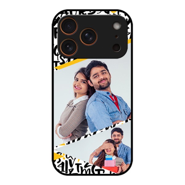 Apple iPhone 17 Pro Custom Glass Phone Case - Letters Pattern Design