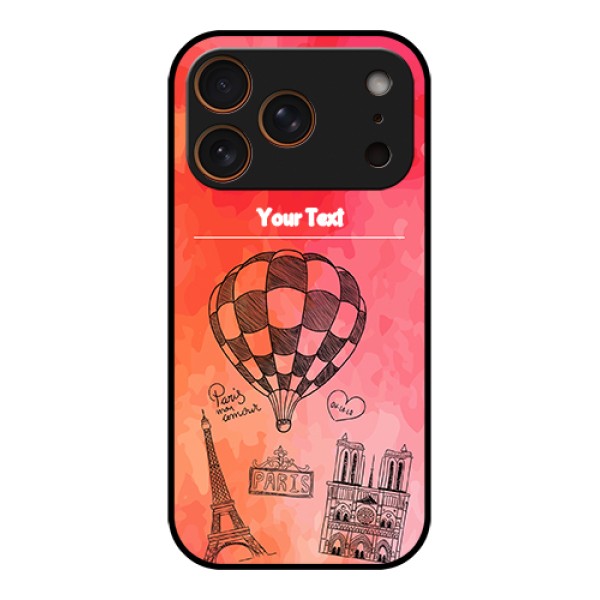 Apple iPhone 17 Pro Custom Glass Phone Case - Paris Theme Design Apple iPhone 17 Pro Custom Glass Phone Case - Paris Theme Design