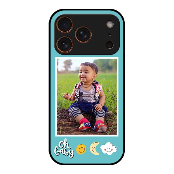 Apple iPhone 17 Pro Custom Glass Phone Case - Smiley Kids Stars Design Apple iPhone 17 Pro Custom Glass Phone Case - Smiley Kids Stars Design