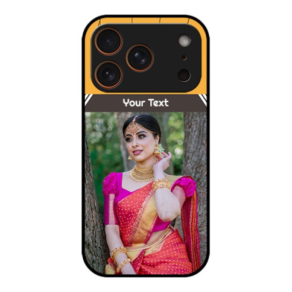 Apple iPhone 17 Pro Custom Glass Phone Case - With Family Picture And Icons