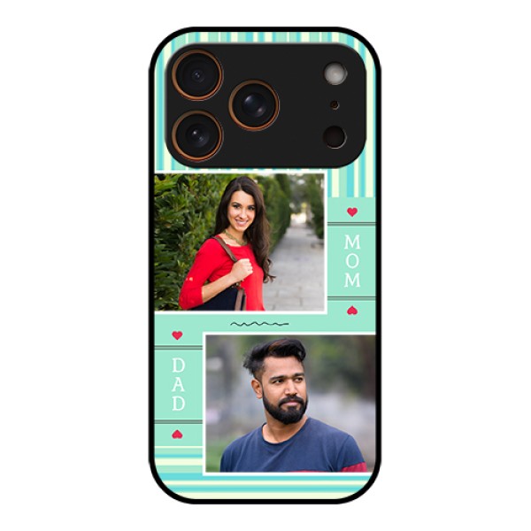 Apple iPhone 17 Pro Custom Glass Phone Case - Mom & Dad Pic Design
