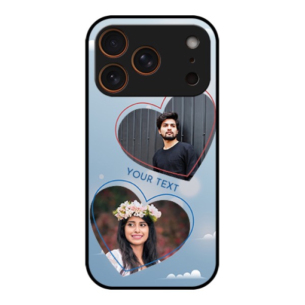 Apple iPhone 17 Pro Custom Glass Phone Case - Blue Color Couple Design Apple iPhone 17 Pro Custom Glass Phone Case - Blue Color Couple Design