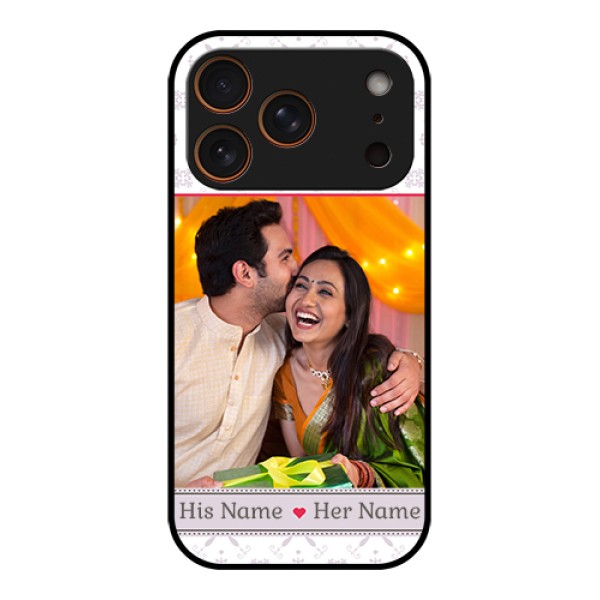 Apple iPhone 17 Pro Custom Glass Phone Case - With Photo And Ethnic Design Apple iPhone 17 Pro Custom Glass Phone Case - With Photo And Ethnic Design