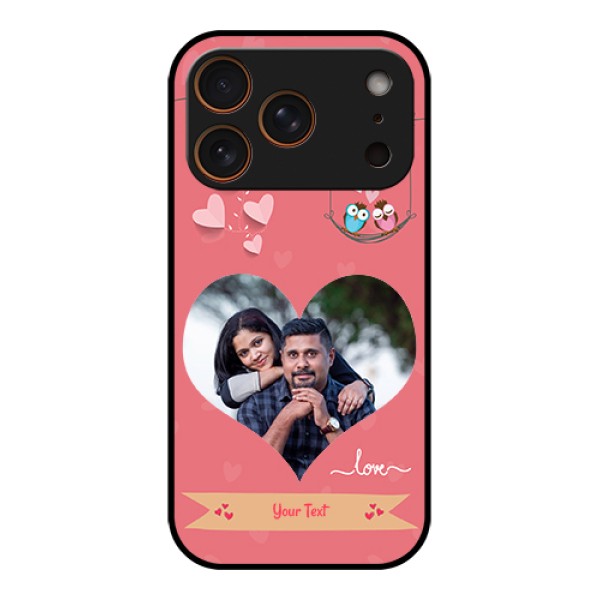 Apple iPhone 17 Pro Custom Glass Phone Case - Peach Color Love Design