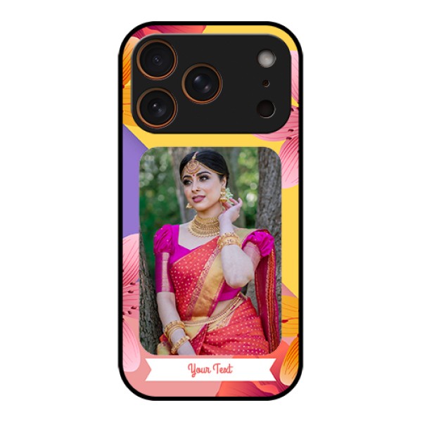 Apple iPhone 17 Pro Custom Glass Phone Case - 3 Image With Vintage Floral Design